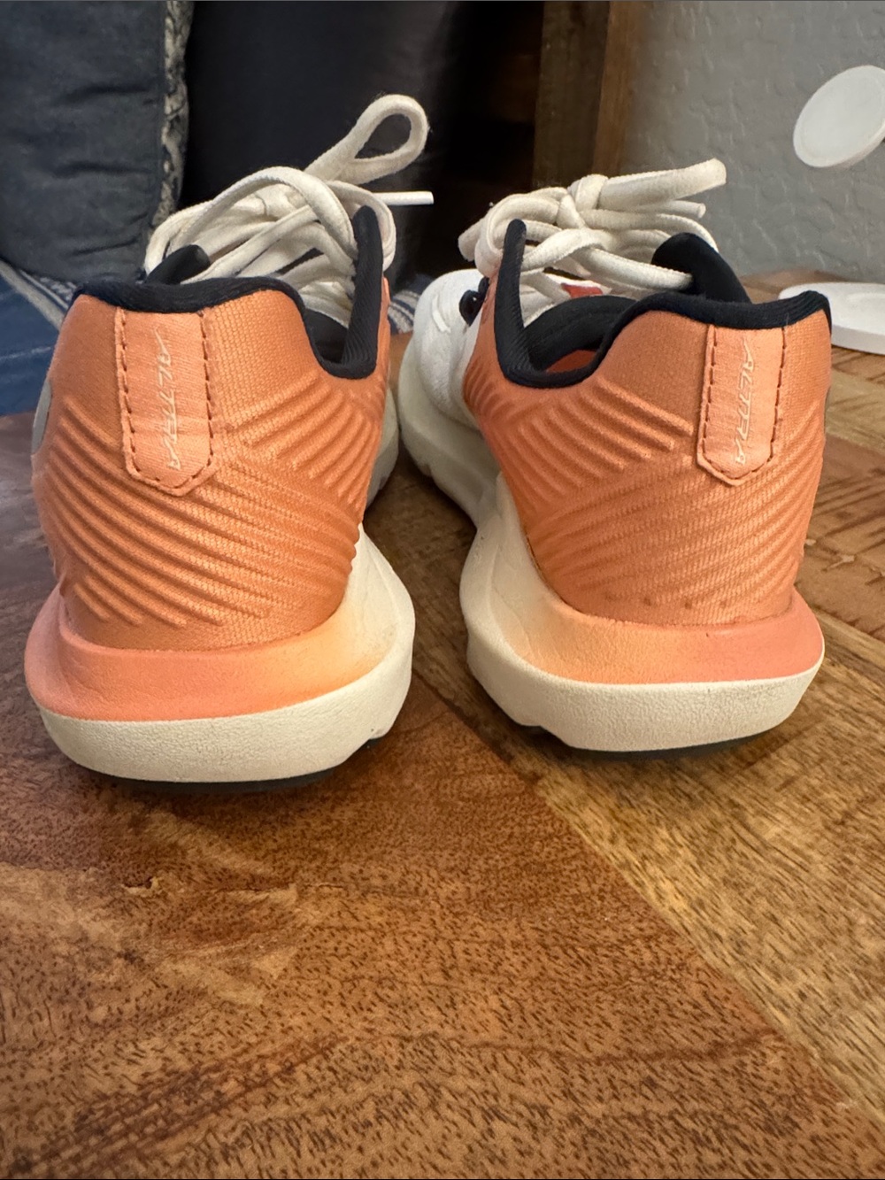 Altra White Running Sneakers with Peach/Pink Accents - Picture 3 of 12
